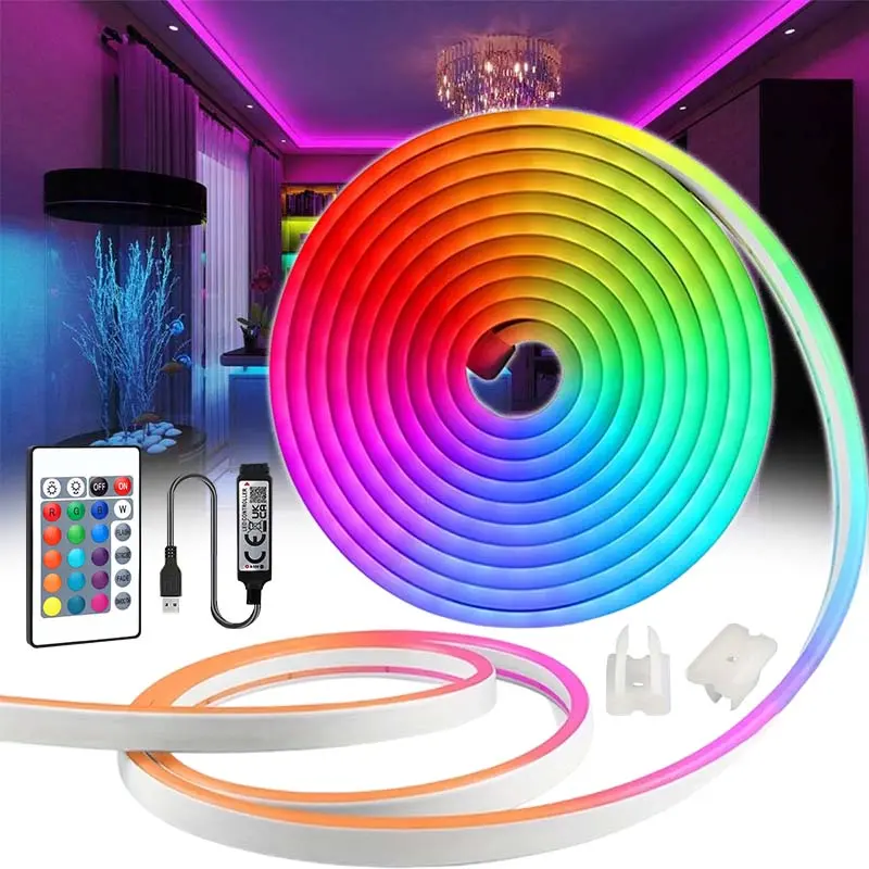 LED Decorative Neon Light Strip, APP & Remote Control, Creative LED Flexible Multi-Color Lighting, Ideal for Bedroom, Gaming Room, Outdoor Decor, Neon Accent Lights