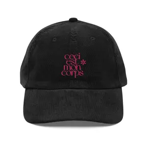 Ceci est Mon Corps Black Vintage Corduroy Cap