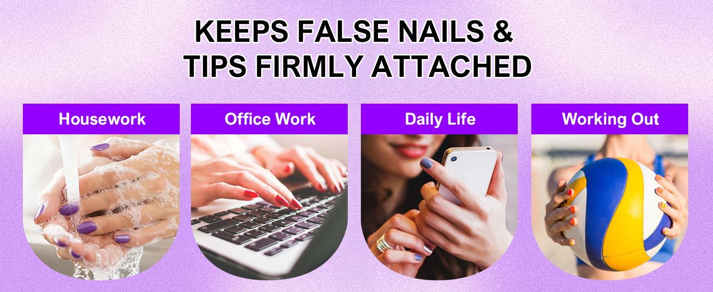 Nail glue with glue remover kit, super strong nail glue 15g for acrylic nails press on nails, 15g glue to remove false nails, strong glue remover, nail polish manicure