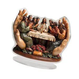 Acrylic Last Supper Religious Sculpture for Office Home Desktop Decoration