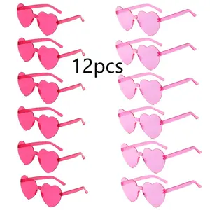 Heart Shaped Party Sunglasses, Simple Fashionable Sunglasses for Party, Wedding Decoration, Love Photo Props, Birthday Party, Graduation Decoration, Masks, Party Supplies