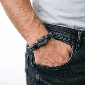 Novel Style WuKong Knot Bracelet For Men Selected  4mm Cord 5 Color Options  For Him Leisure Accessories