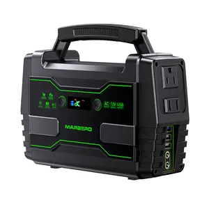 MARBERO 155Wh Portable Power Station with 2 x 100W AC Outlets(150W Surge) 7 Output Ports Built-in Flashlight for Camping Power Outage Outdoor Emergency