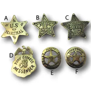 Medium Western Brass Badges