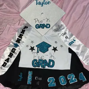 Custom & Personalized Women's Graduation Sets with Shirt, Sweatshirt, Pleated Skirt/Shorts, Graduation Cap, and Stole - Womenswear