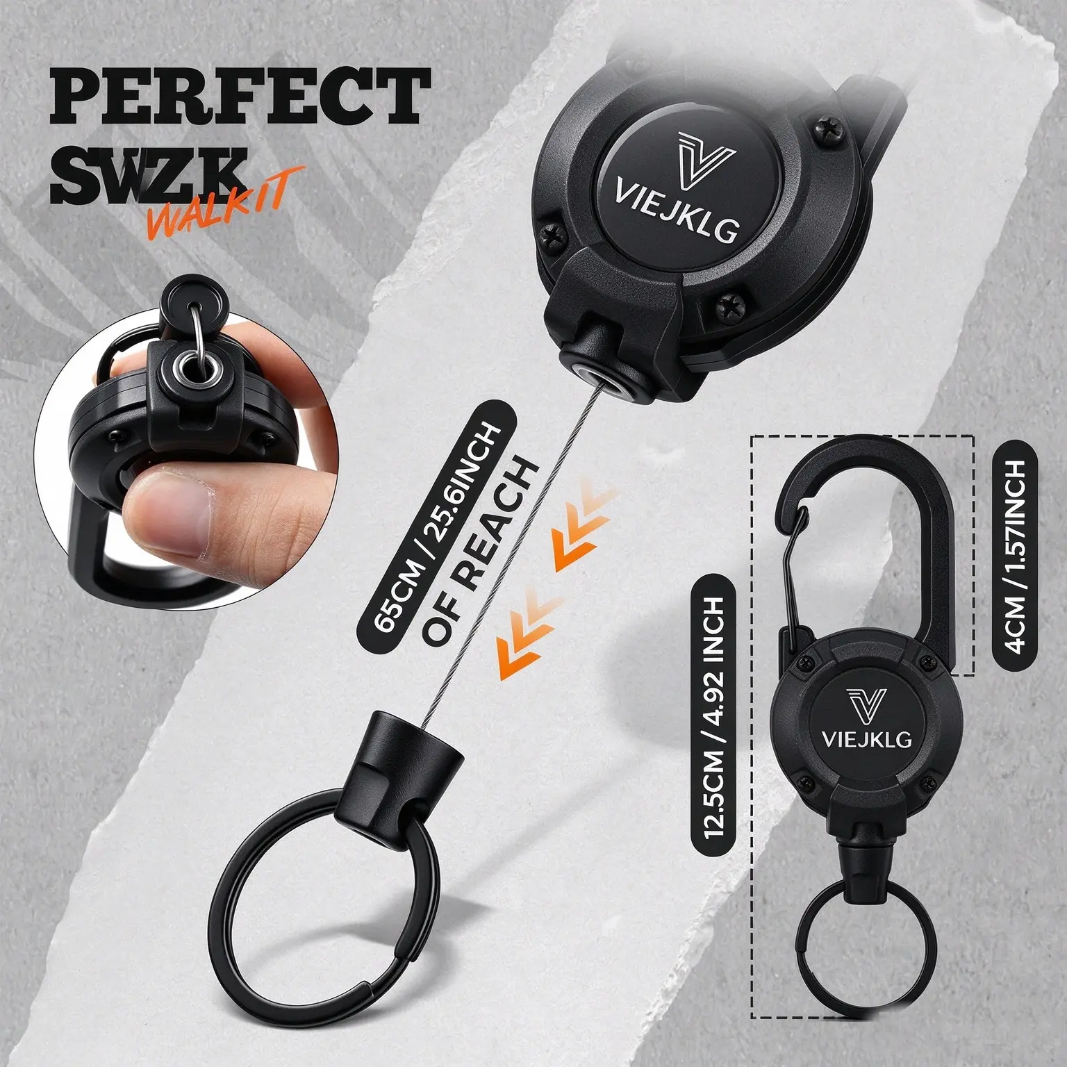 3-in-1 Multifunctional Retractable Pull Reel Carabiner Keychain with Strong Steel Wire Rope Buckle, Outdoor Sport Tool for Men's Accessories, Tools and Gadgets, Mens Gifts