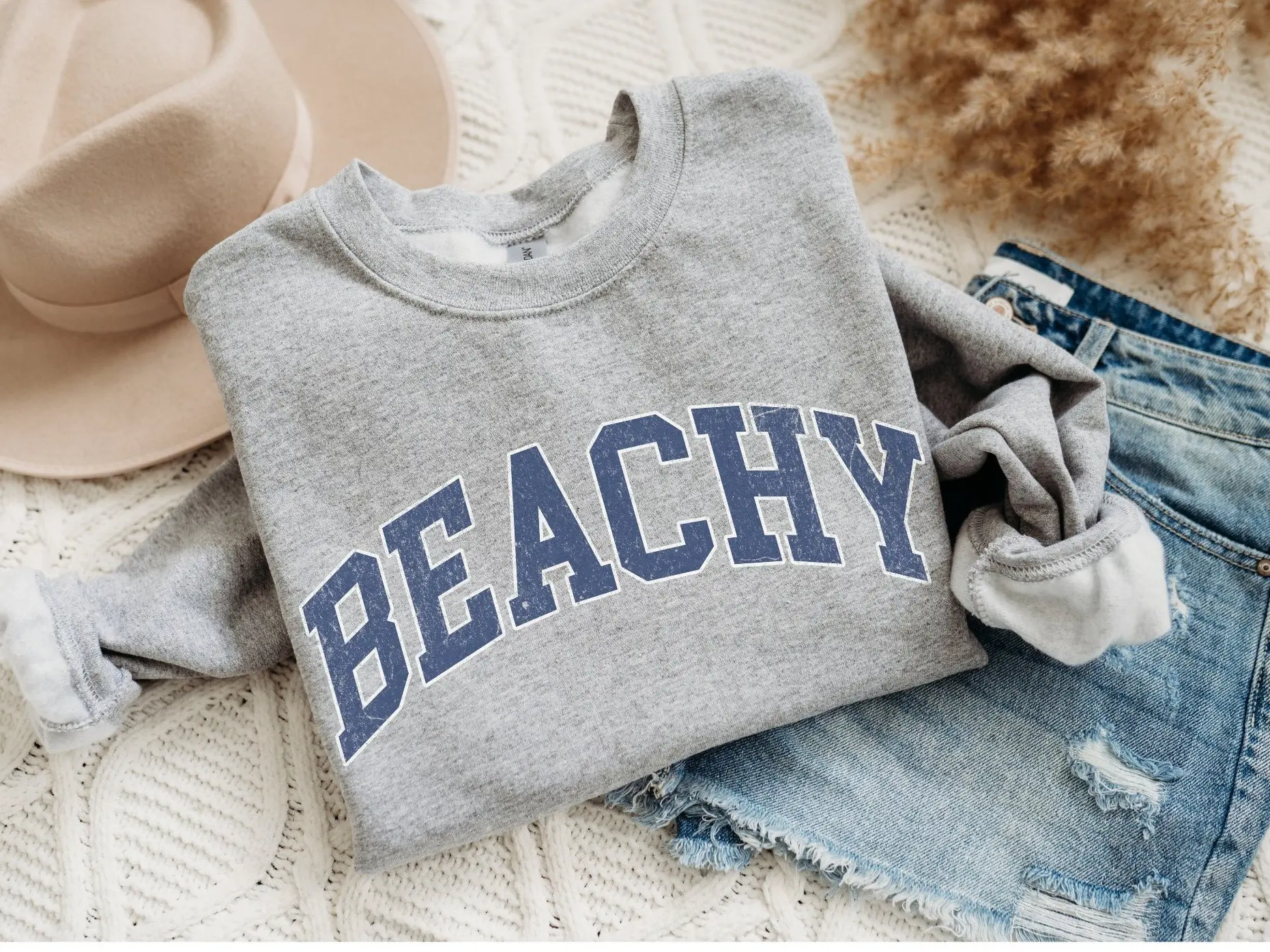 Beachy Sweatshirt, Beach Sweatshirt, Summer Sweatshirt, Gift For Beach Lover, Beach Crewneck, Women's Sweatshirt, Beach Vacation Shirt