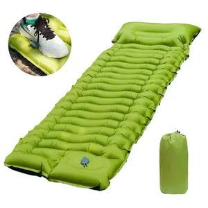 Foot-Operated Inflatable Sleeping Pad Inflates Quickly, Features a Super Thick Design And a Non-Slip Surface，Portable Camping Bed, Guest Bed, Suitable for Home And Travel，Made of Durable TPU Material