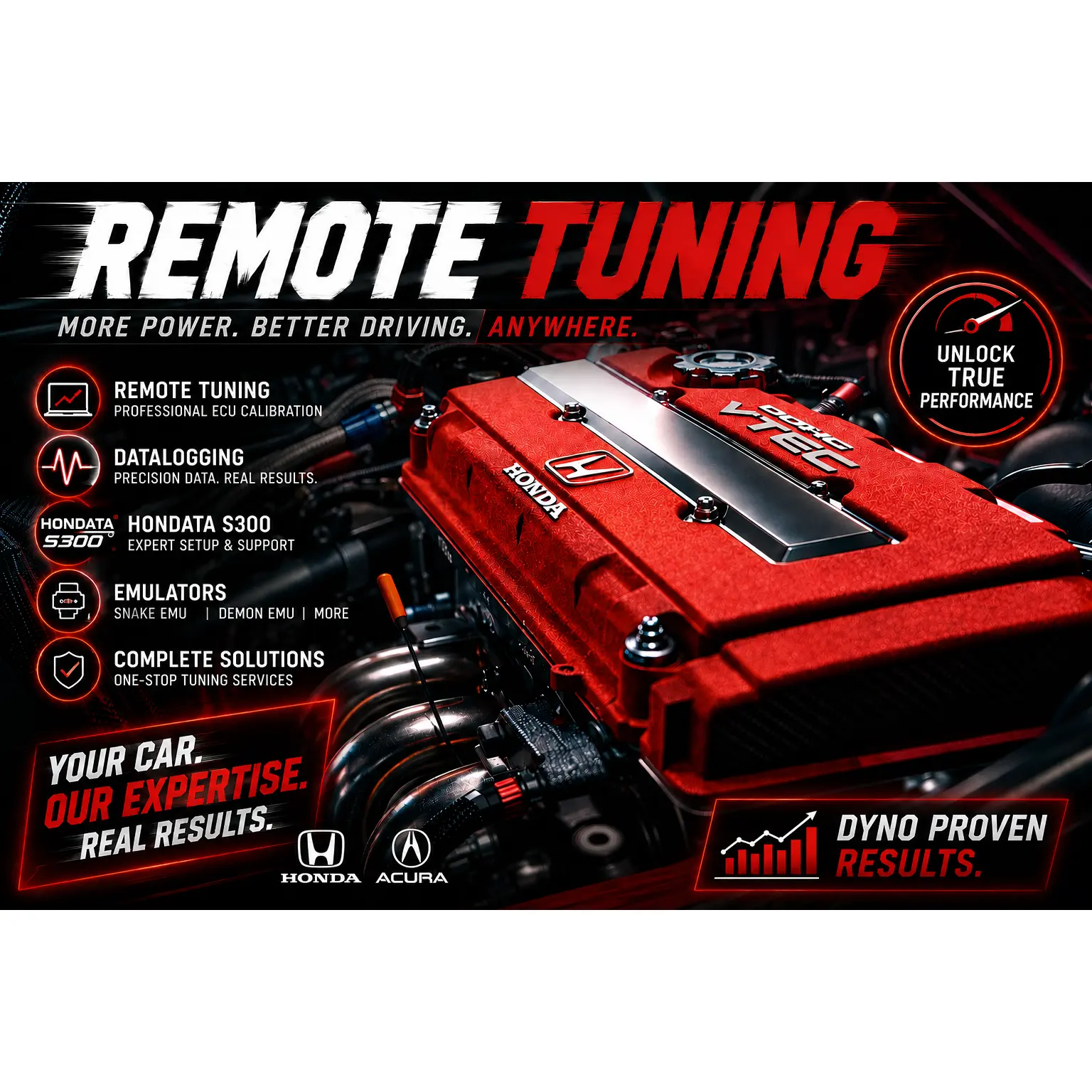 Custom Honda Street Tune Package – OBD1 ECU & Hondata S300 Remote Tuning