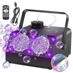 NEZFTOZ Wireless Remote Control Bubble Machine with 6 RGB LED Lights, Producing 120,000 Bubbles per Minute for Kids' Parties, Weddings,Halloween