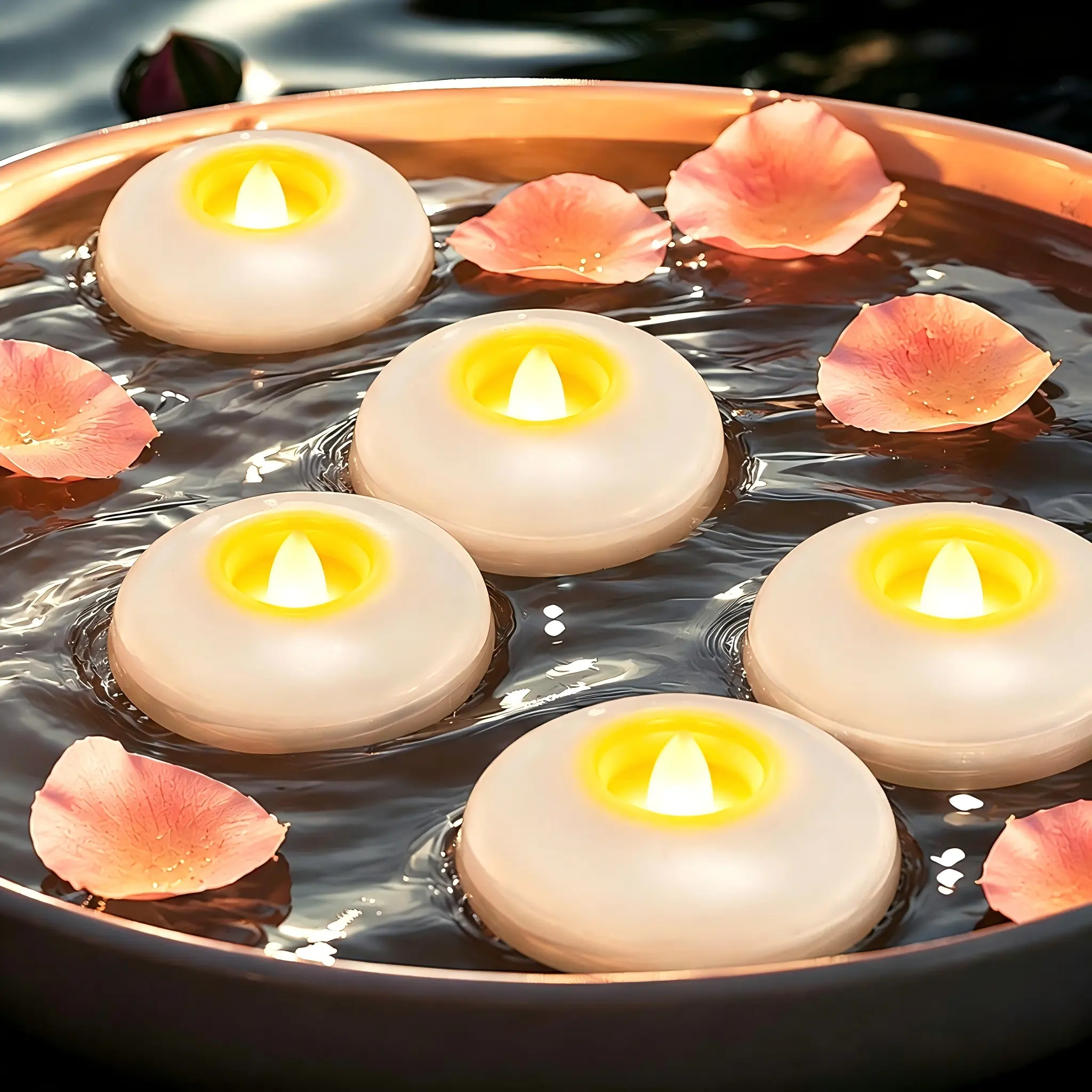 [BacktoSchool] 24 Pack 3" Flameless LED Floating Candles for Centerpieces 200 Hour White Battery Operated Candles Waterproof Teas for Cylinder Vases  Centerpieces at Wedding Decor，#SummerSaleDeals