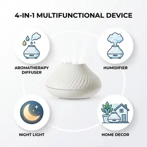 Fire-Flame Aroma Diffuser | 3-Color LED Mist Maker | Ultra-Realistic Flame Effect | 130ml Cool Mist Humidifier for Home Relaxation
