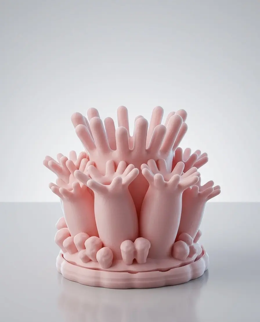 Sea Anemone Makeup Brush Holder, Articulated Fidget Toy & Smooth Spinning Desk Decor, 3D Printed PLA Gift for Ocean Lovers, Fidget Toys, Spins Smoothly, Eco-Friendly, Plant-Based Pla, Flexible Tentacles, Desk Accessory, Desk Setup Aesthetic