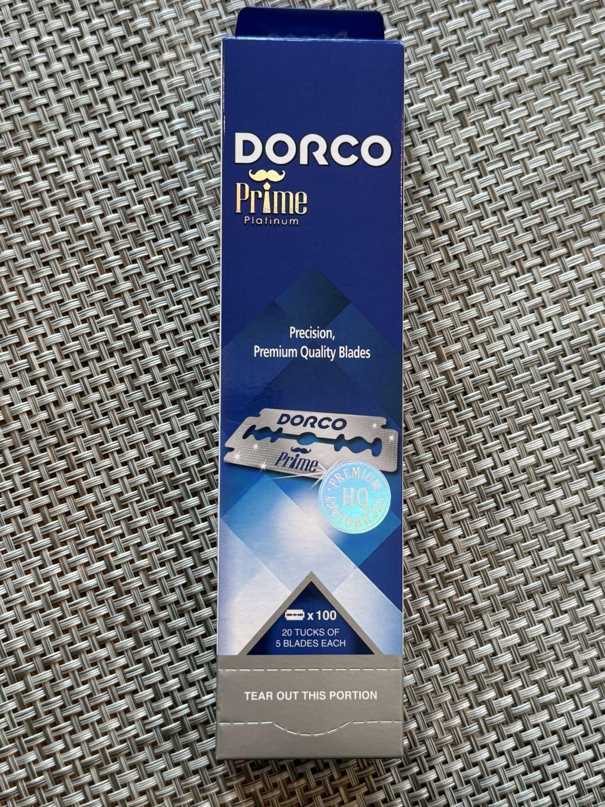Dorco Prime Platinum Long Double Edge Razor Shaving Blades, 200 ct for Barbers - 2 packs of 100 blades each .