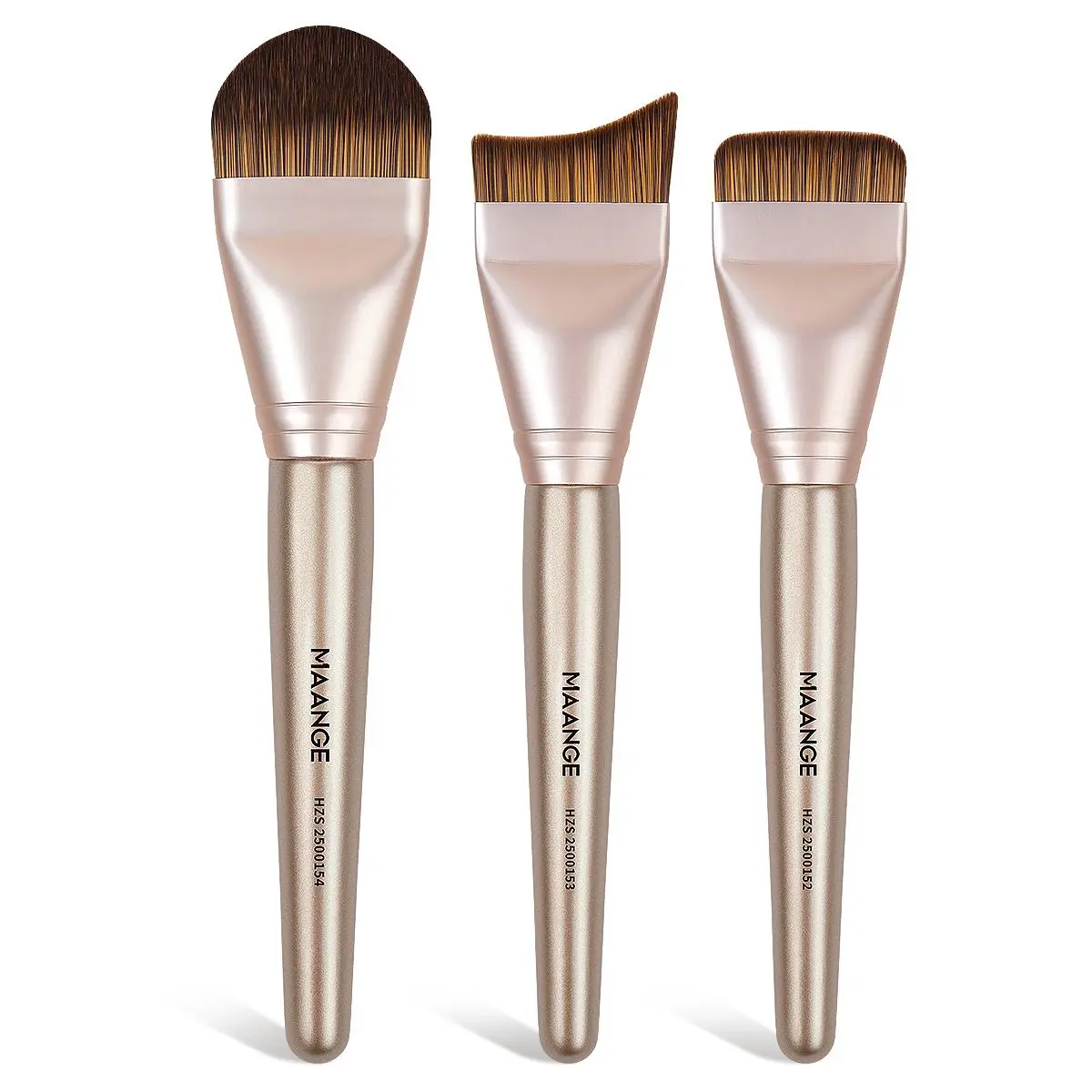 MAANGE 3pcs Professional Face Cosmetic Brush Set, Makeup Brush Kit, Foundation Brush, Blending Brush, Mask Brush and for Flawless Application, Beauty Tools for Every Makeup Lover, Makeup Accessories Gifts for Friends, Synthetic Makeup Brushes