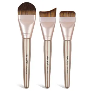 MAANGE 3pcs Professional Face Makeup Brush Set, Foundation Brush, Blending Brush Foundation, Mask Brush and for Flawless Application, Essential Beauty Tools for Every Makeup Lover, Makeup Accessories Gifts for Friends, Synthetic Makeup Brushes