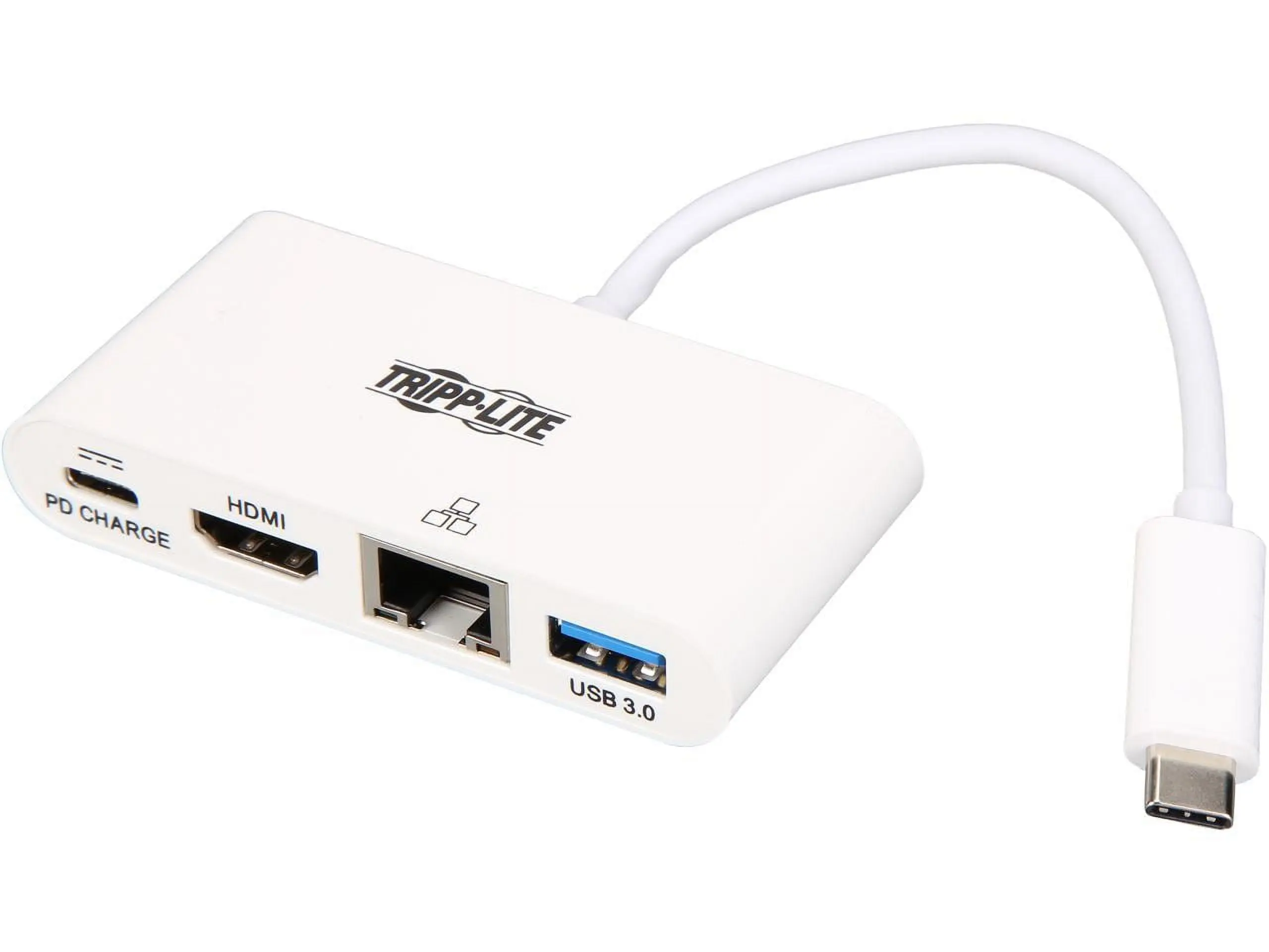 Tripp Lite U444-06N-H4GU-C USB C to HDMI External Video Adapter with USB-A Hub, USB-C Pd Charging