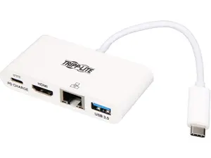 Tripp Lite U444-06N-H4GU-C USB C to HDMI External Video Adapter with USB-A Hub, USB-C Pd Charging
