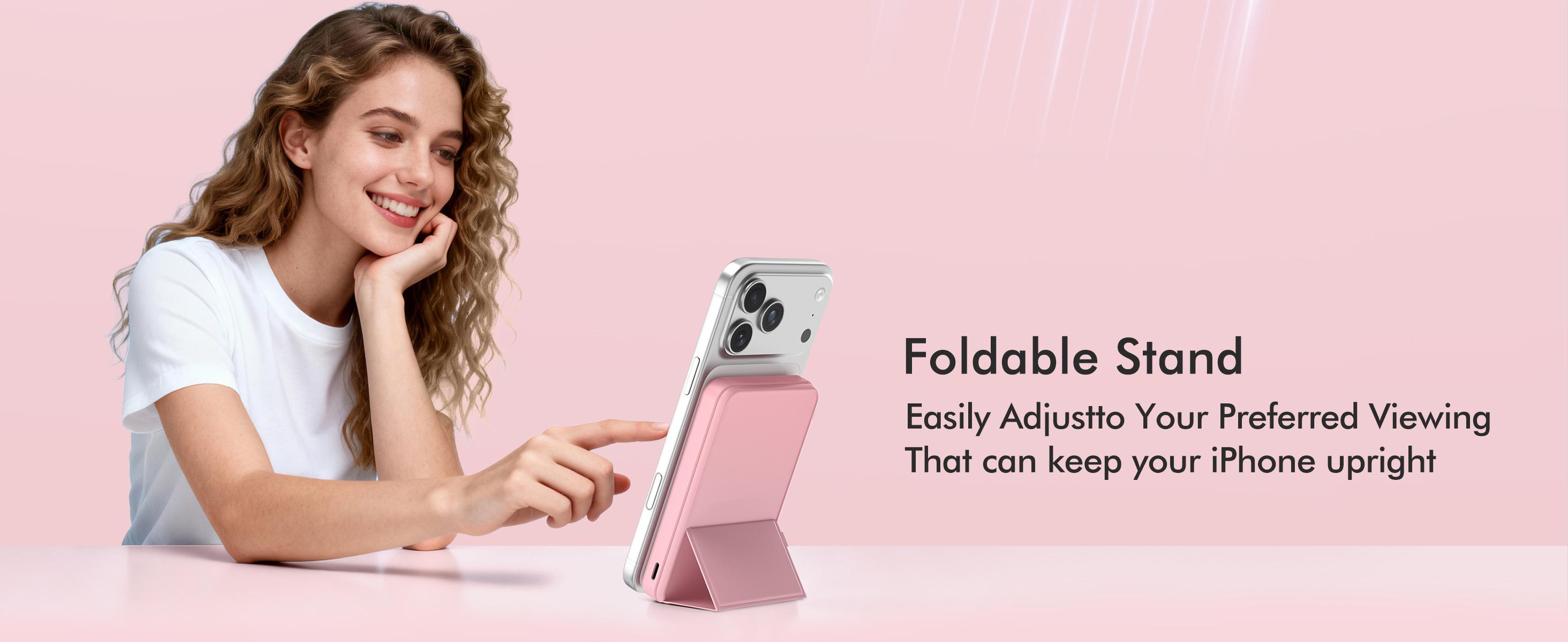 Power Bank,Magnetic Power Bank,10000mAh Wireless Portable Charger,22.5W Fast Charging Battery Pack with Foldable Stand,USB-C Cable,Magsafe-Compatible with Magsafe,for iPhone 17/17 Plus/17 Pro/17 Pro Max, iPhone 17/16/15/14/13/12/Pro Series