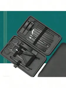 18-Piece Professional Manicure & Pedicure Tool Set with Storage Box - Portable Wallet-Style Nail Care Kit, Ideal for Household & Travel, Nail Supplies, Gifting for Birthdays, Christmas, New Year