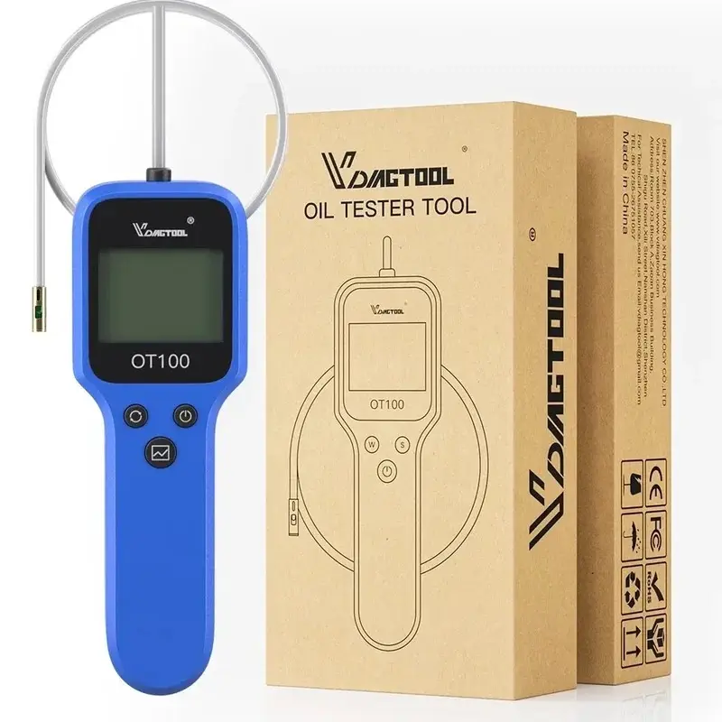 VDIAGTOOL OT100 Handheld Vehicle Engine Oil Tester - LCD Display, Long Probe Automotive Work Tool, Oil Quality Analyzer Safety Inspector for Gasoline Cars & Trucks, Father's Day Gift