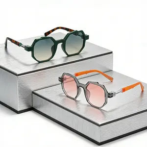 Office anti-blue light glasses, polygon sunglasses, street style sunglasses, metal accessories, sun-blocking sunglasses, outdoor travel, driving