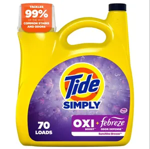 Laundry Detergent Liquid, Oxi Boost + Febreze Odor Defense, Sunny Breeze Scent, 94 fl oz, 70 Loads