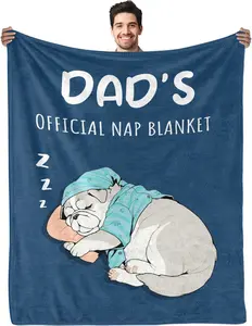 An interesting gift for father, a blanket dedicated to father, a birthday present from daughter to father - a soft flannel throw blanket, size 80*60, given by the child on Christmas and Father's Day