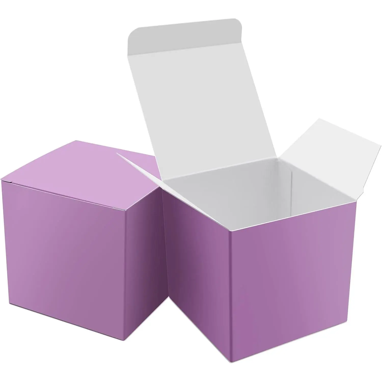 25 count Purple Paper  Boxes, Small Candy  Boxes Bulk, 3x3x3 inch  Box with Lids for Party Favors, Birthday Gifts, Wedding Gifts