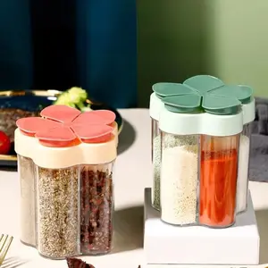 5 In 1 Seasoning Jar Plastic Container Seasoning Bottle Spice Organizer Outdoor Camping Seasoning Container Kitchen Gadget Sets