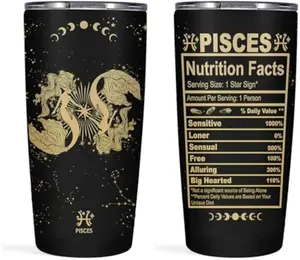 Pisces Gifts for Women - Zodiac Cup, 20 OZ Astrology Tumbler, Witchy Gothic Gifts, Stainless Steel Insulated Constellation Cup