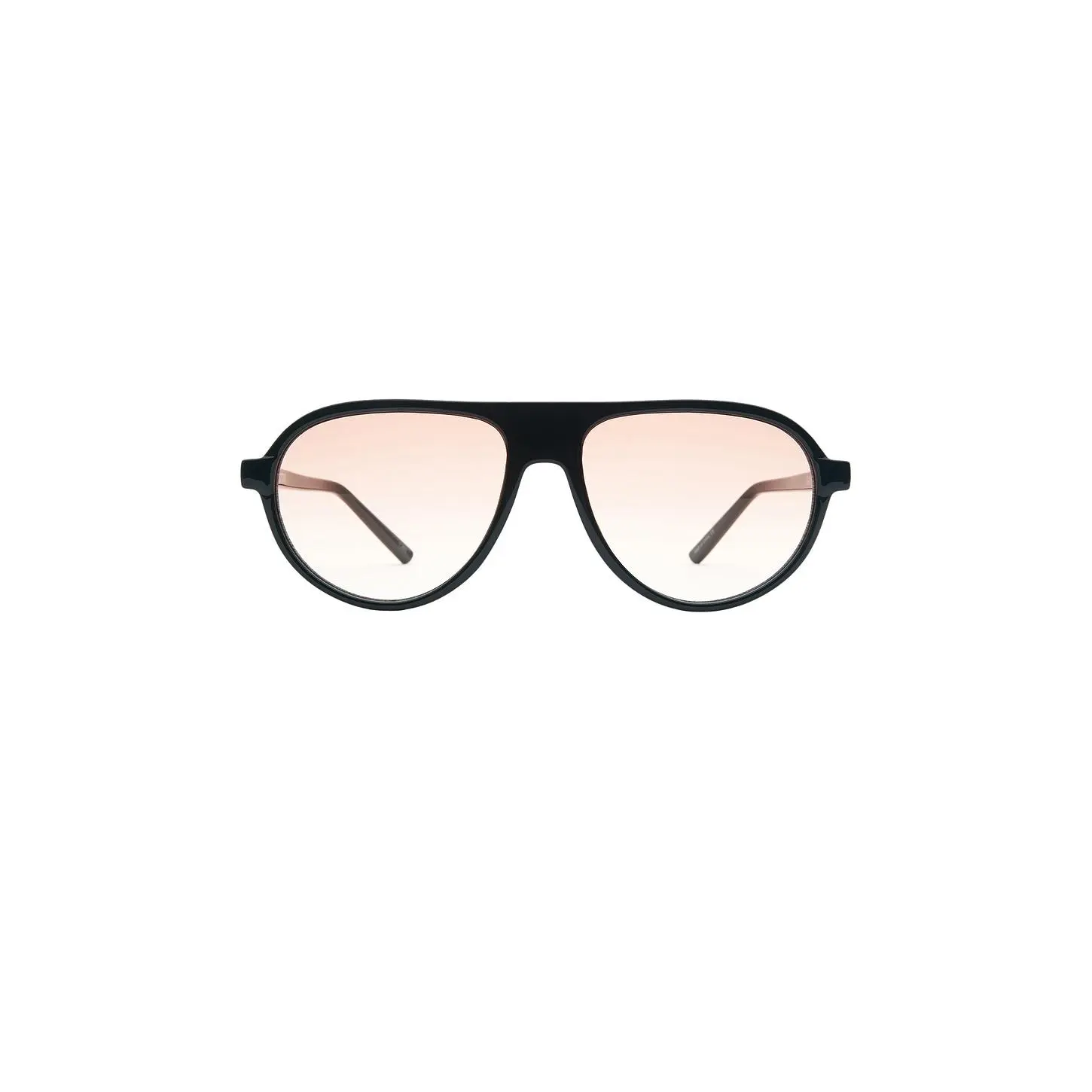 Otra Iggy Oval Sunglasses in Black & Light Brown Fade