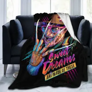 A Nightmare On Elm Street Freddy Neon Blanket ,Cute Halloween Gift Premium Warm Blanket Super Soft Printed Blanket Skin-friendly Air Conditioner Quilt 60" x 80"