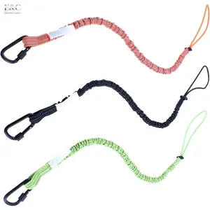 3 Pack Multi-color Retractable Safety Tool Lanyard, Aluminum Screw Lock Carabiner Adjustable Anti-drop Tether for Construction Roofing Working Protection
