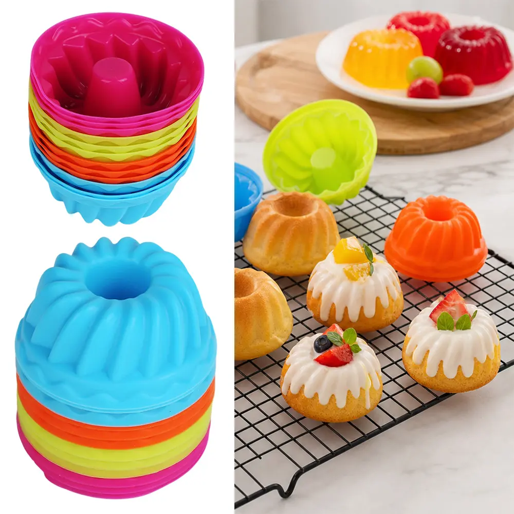24pcs Silicone Baking Cups Mold Kit - Nonstick, BPA-Free, Non Toxic Bakeware, Silicone Muffin Pans for Baking, Cupcake Liners for Birthday, Baby Shower Baking Tools, 24Pcs Set, Wedding