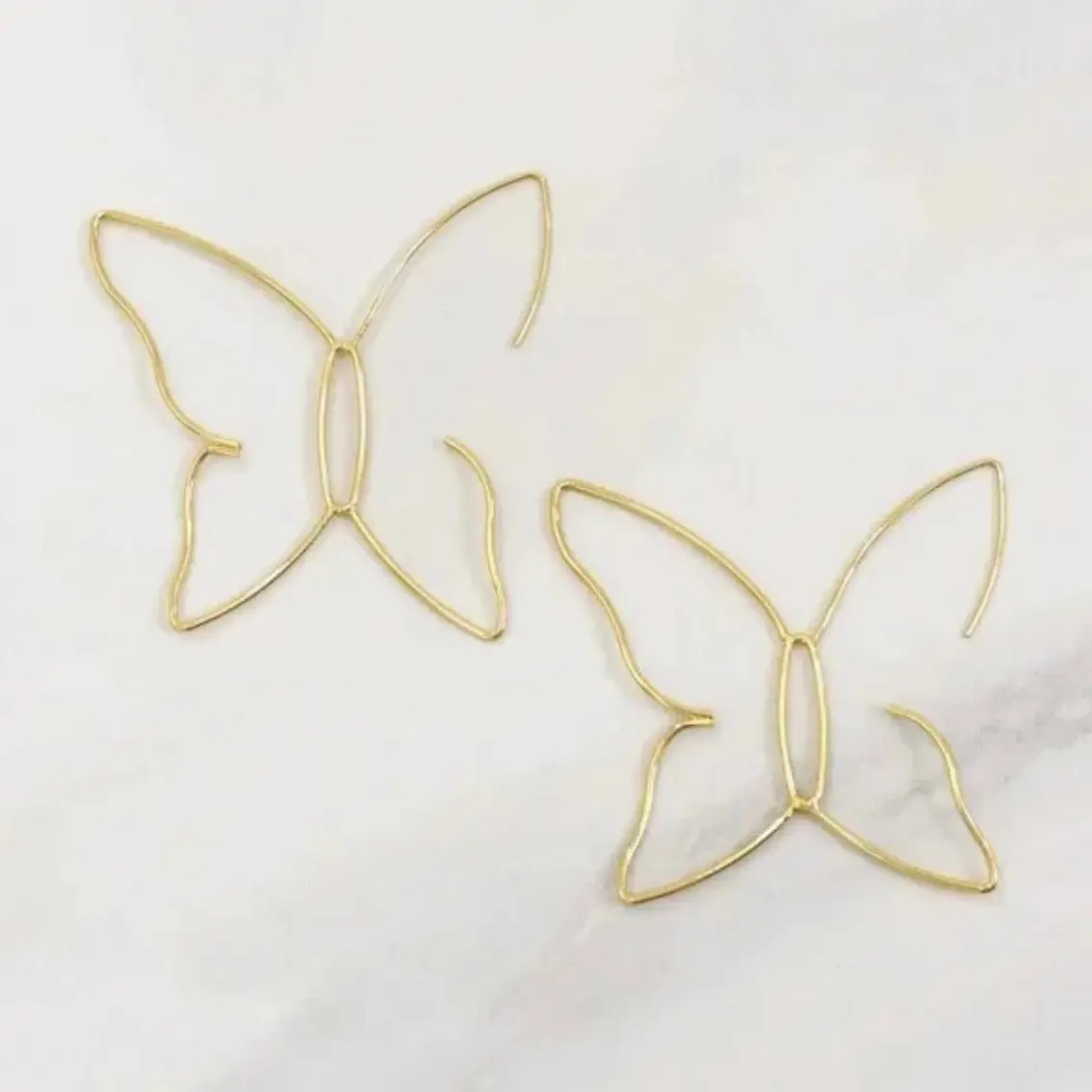 Bold butterfly wire earrings