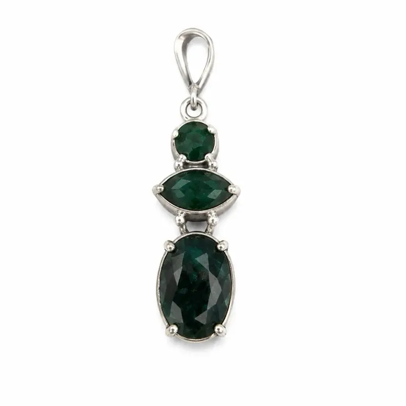 Multi Stone Emerald Pendant