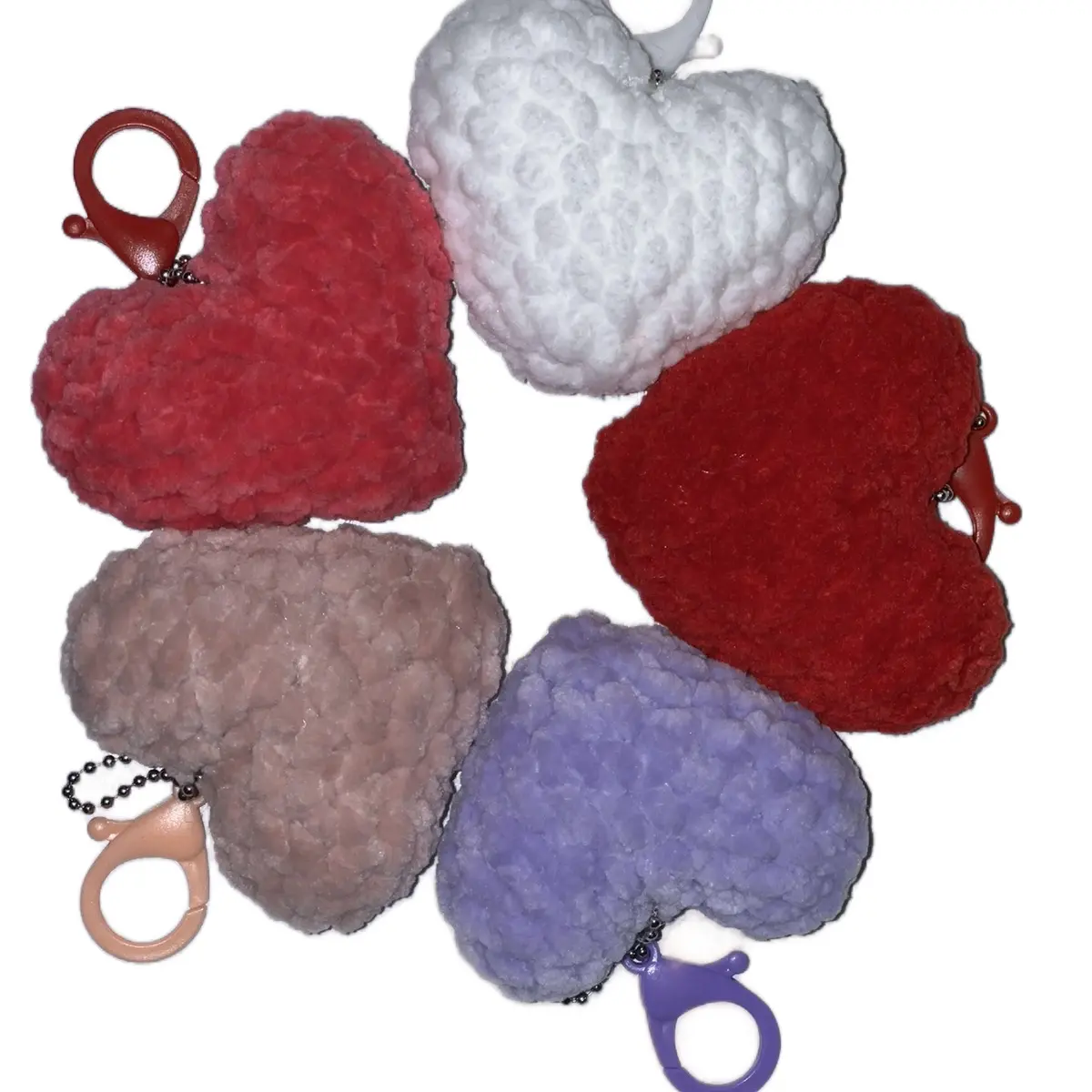 Charming Crochet Heart Keychains for Your Keys and Bags