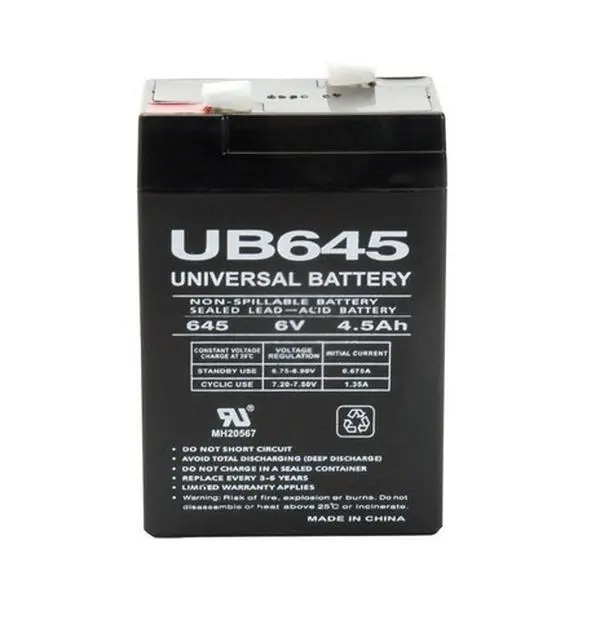 212 MAIN Universal Replacement Sealed SLA Batteries - 6V 4.5Ah Rechargeable for Cycling, Outdoor Gear, Model UB645, Set of 2