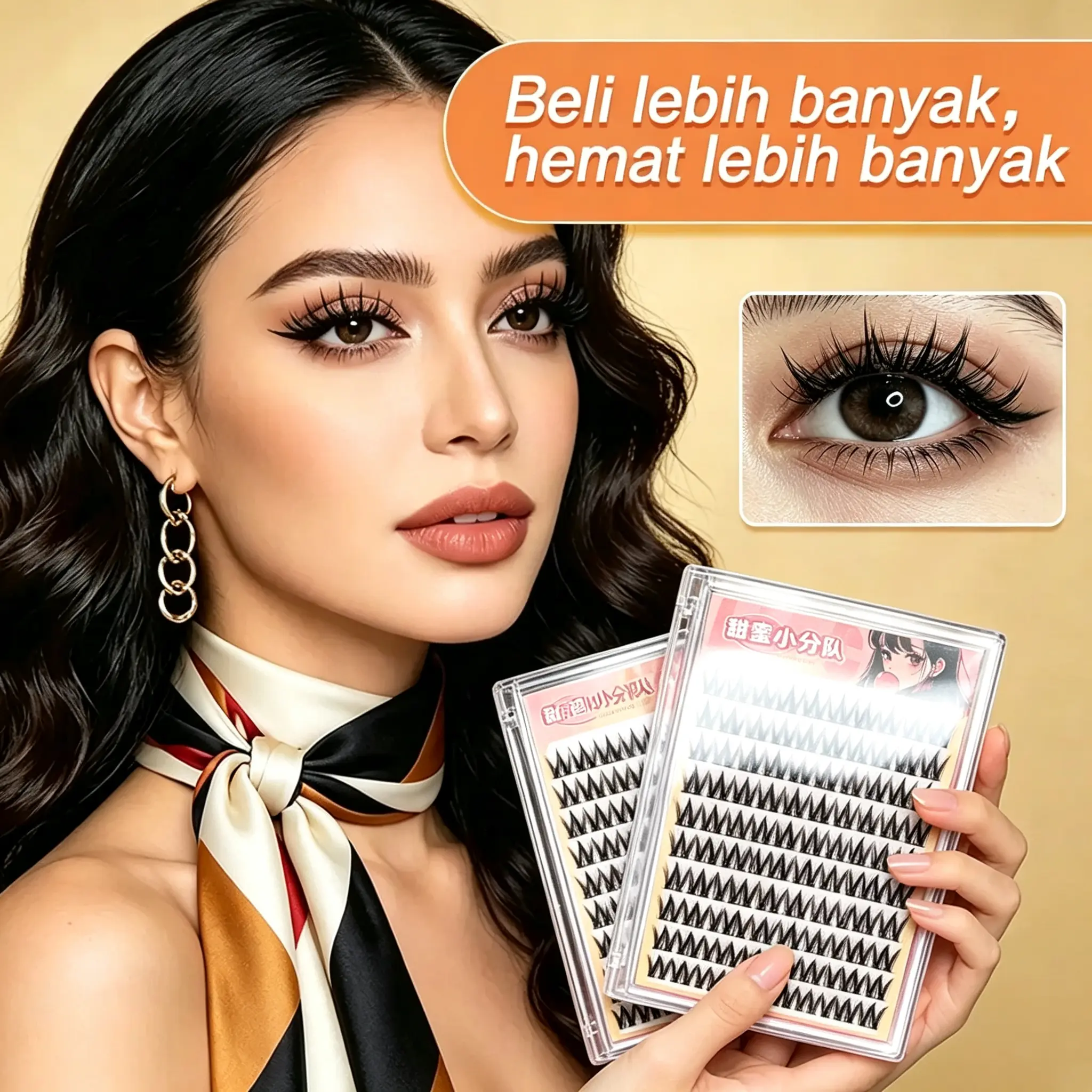 Self Adhesive Lash Clusters, 100Pcs 12mm Pre-Glued False Eyelashes, No Glue Needed Individual Cluster Lashes, Natural Spiky Wispy Lashes for DIY Eye Makeup