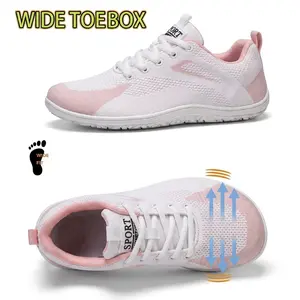 Wide Fit Women's Ultra Breathable Hollow Woven Mesh Casual Sneakers, Spacious Wide Toe Box Flexible Zero Drop Flat Sole Sport Shoes, Lightweight Non Slip Gym Walking Trainers for All Day Outdoor & Street Outfits
