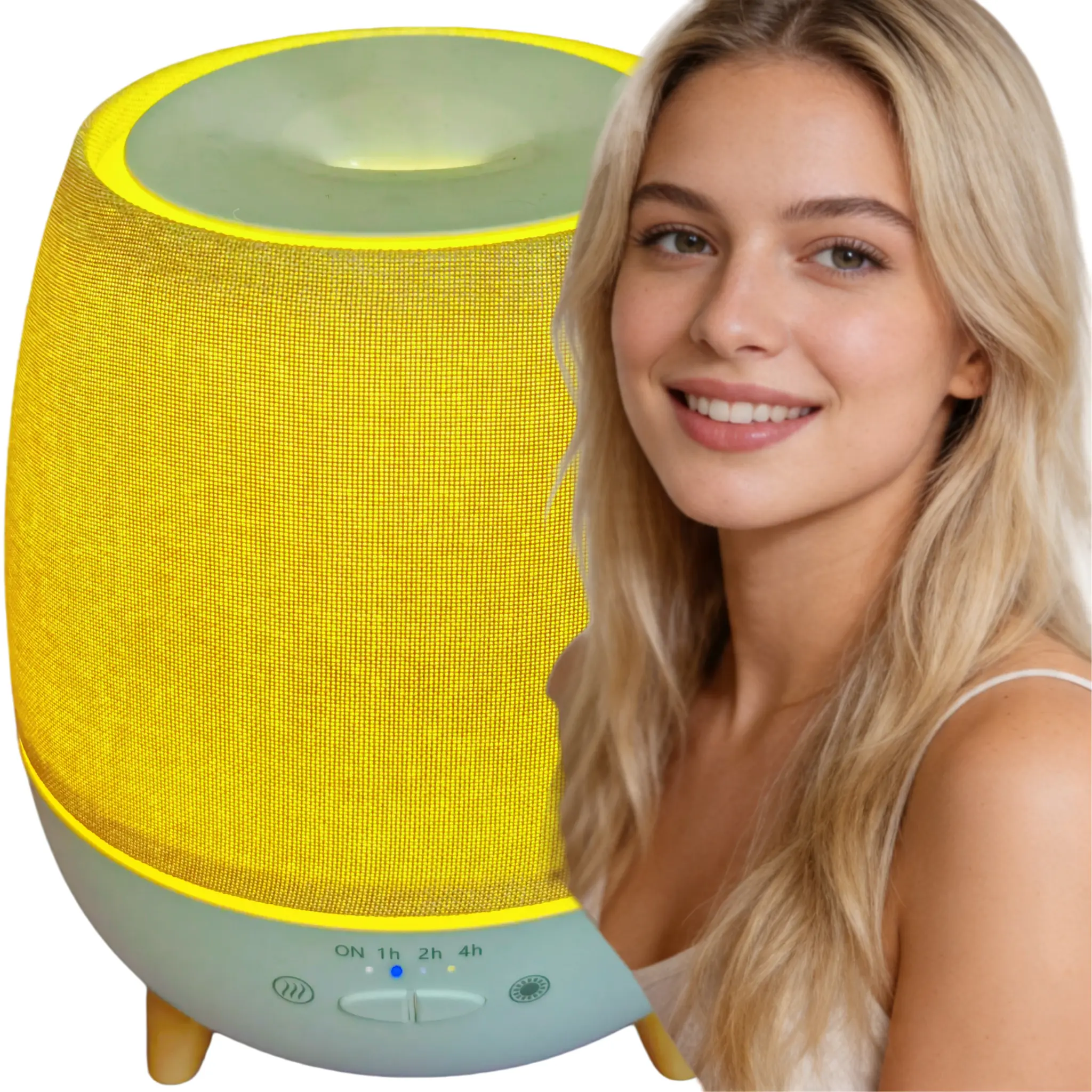 Fabric Essential Oil Diffuser, Aesthetic Oil Diffuser, Cozy Fabric Scent Air Diffuser with Warm Night Lamp, 200ml Ultrasonic Humidifier, Auto Shut-Off Aromatherapy Gift for Women
