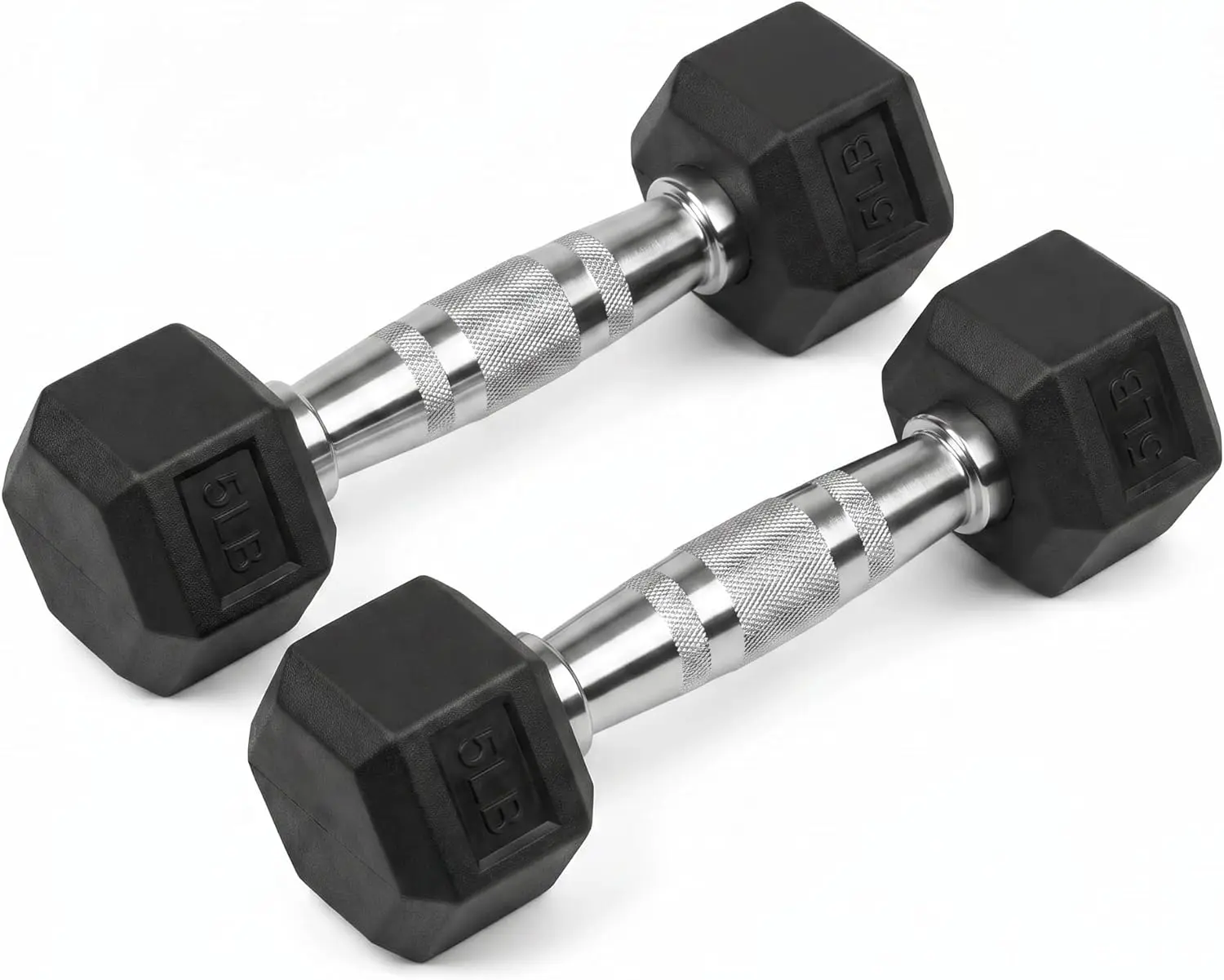 5-50 lbs Hex Dumbbell Weight Set With Rack for Home Outdoor Gyms 6-10 Pair Rubber Exercise & Fitness Nonslip Handle Dumbbells and Storage Rack Hold 350/450/550 Pounds