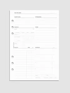 Cloth & Paper Daily Wellness Planner Inserts for 3 Months of Planning - 102 Pages with Graph Note-Taking & Customizable Wellness Log Features
