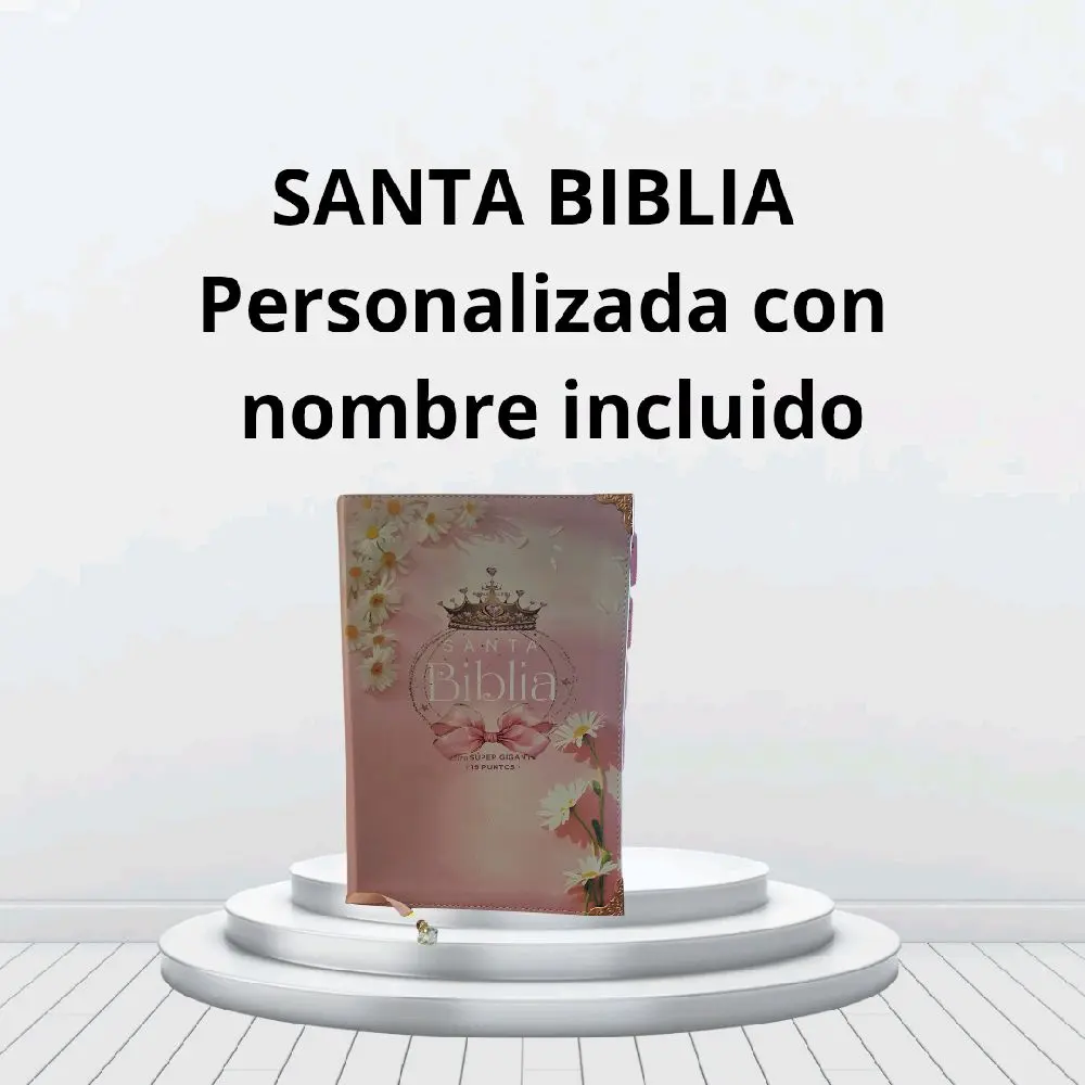 Santa Biblia Personalizada Letra 19 Puntos Pink Floral Cover