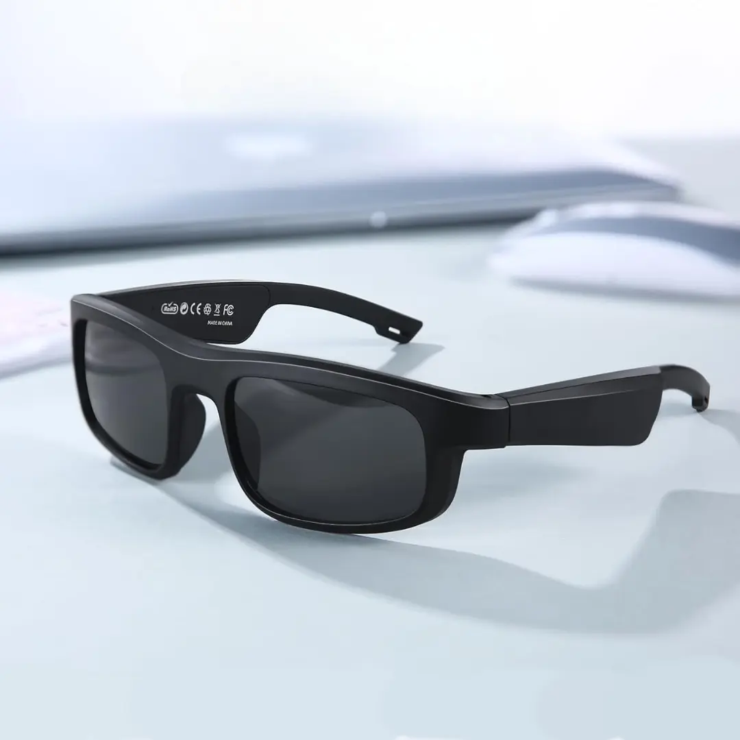 Smart Glasses with Bluetooth, Polarized Lens, Mic & Speakers, UV Protection, and Voice Assistant - Wearable Wireless Headphone Smart Sunglasses