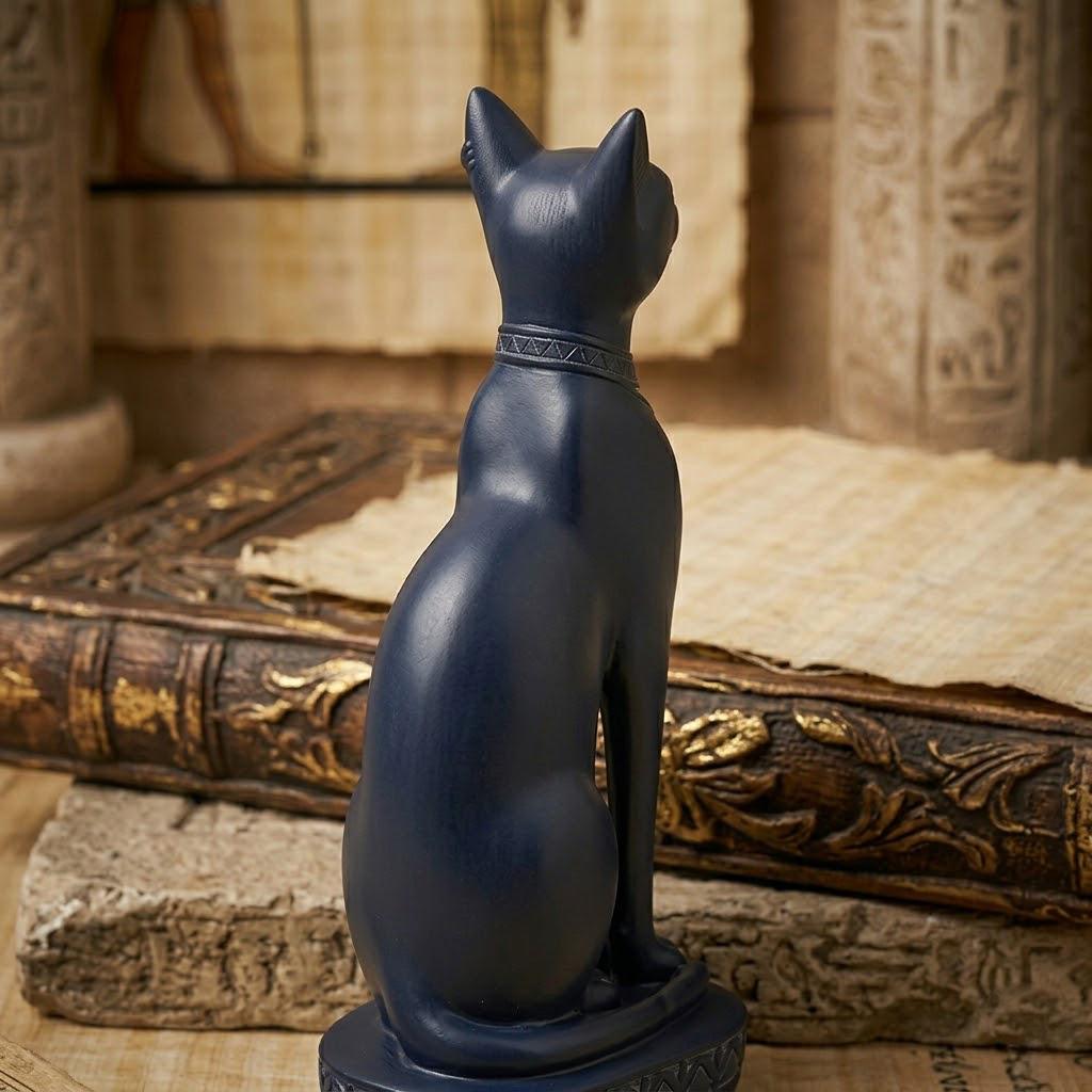 Elegant Egyptian Bastet Cat Statue - Black Goddess Bast Figure | Ancient Egypt Feline Sculpture for Home Protection & Altar Decor | Unique Gift for Cat Lovers & History Enthusiasts | Resin Mythology Figurine
