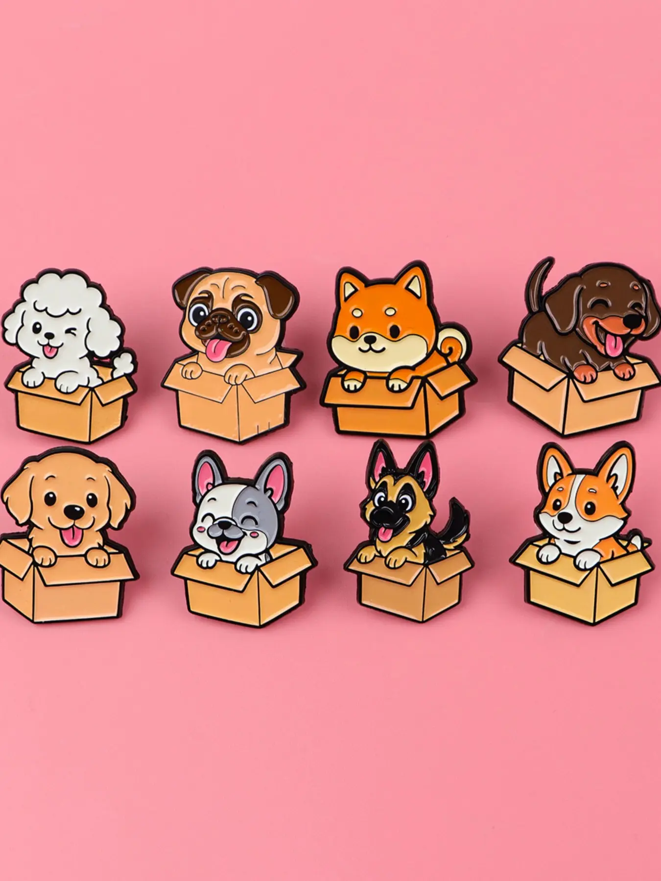 8pcs/set Cute Pet Dog Cat Cartoon Enamel Brooches, Creative Animal Badges, Elegant Women Fashion Accessories, Perfect Gift, Drop Set Pins