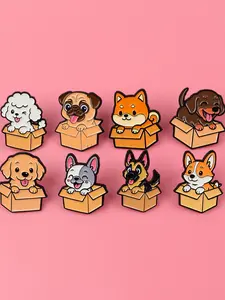 8pcs/set Cute Pet Dog Cat Cartoon Enamel Brooches, Creative Animal Badges, Elegant Women Fashion Accessories, Perfect Gift, Drop Set Pins