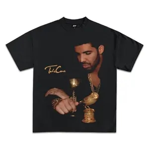 DRAKE TAKE CARE ALBUM GRAPHIC BOOTLEG T-SHIRT, Simple Style, Everyday Wear, No Fuss Style